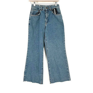 Ragged Priest Womens Hurt Bitchin High Rise Jeans 28 Crop Wide Leg Grunge
